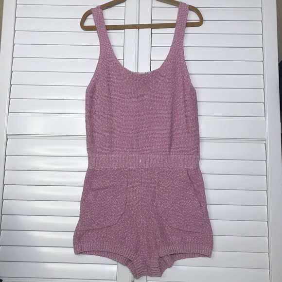 NEW FP Free People Beach Declan Cardigan Sweater Set Romper Pink - Picture 4 of 10